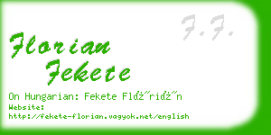 florian fekete business card